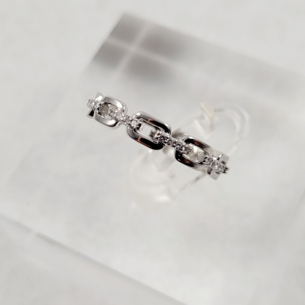 Sterling Silver Link Eternity Band - Picture 9 of 14